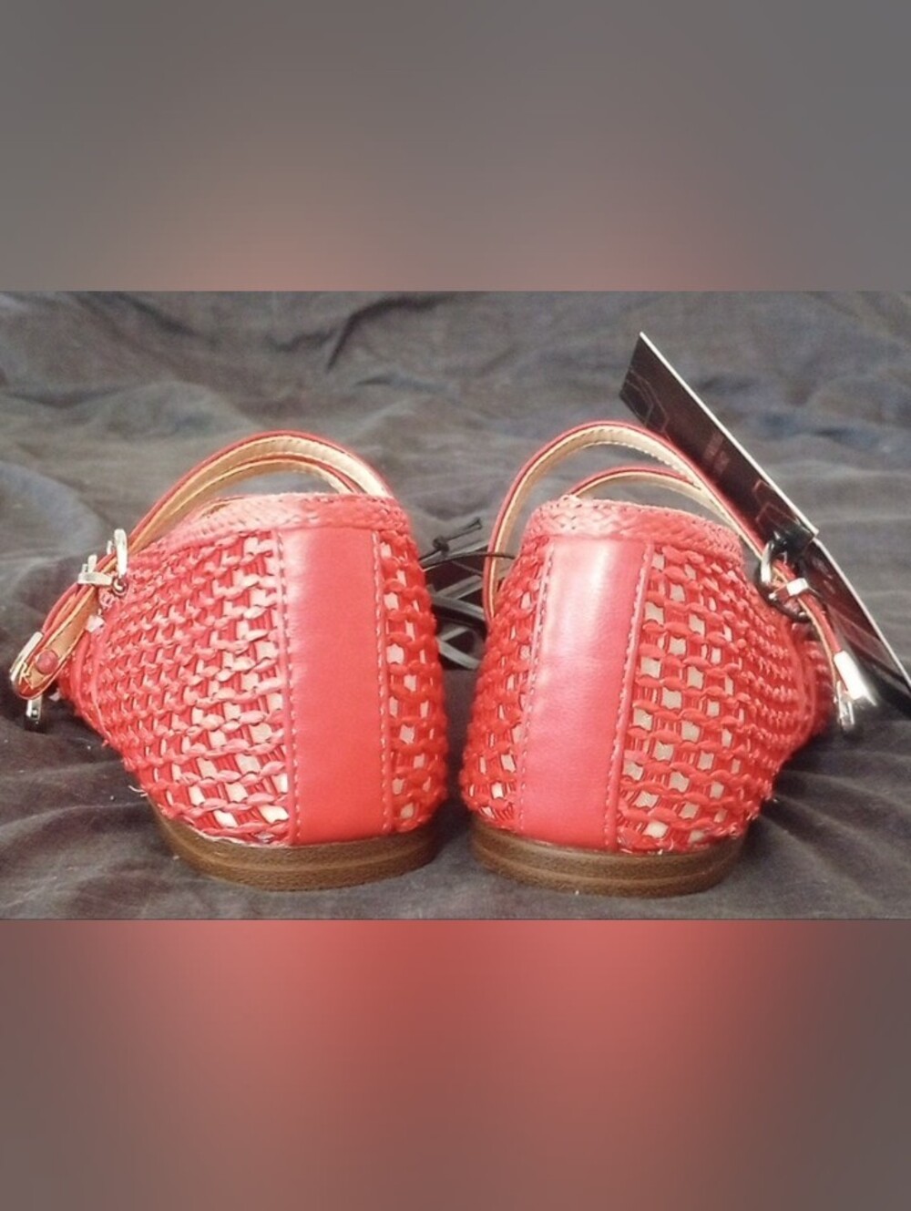 NWT Madison NYC Red Woven Mary Jane Ballet Flats, Size 9 - Picture 4 of 5